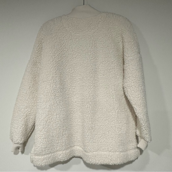 Aerie Sherpa Quarter Zip Ivory Sz Small Oversized - Picture 3 of 4
